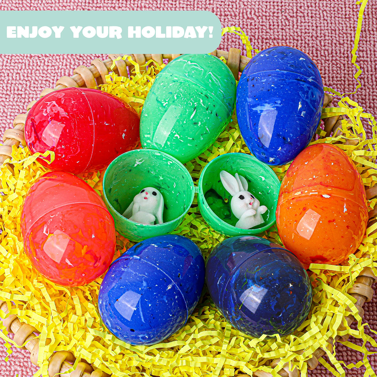 30 Pcs Plastic Iridescent Printed Bright Easter Eggs 3.15" - additional view