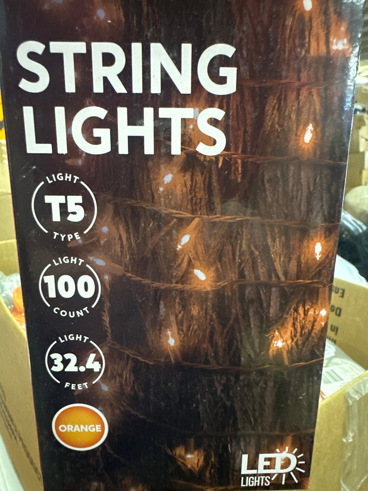 Orange LED string light 100 count T5 32.4 feet connect up to 13 sets - additional view