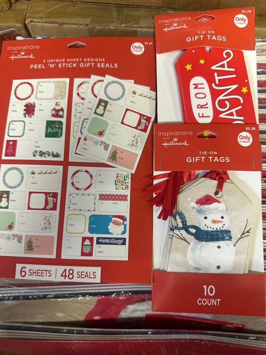 Gift tags withribbon 10ct or Sticker pack 48 Count