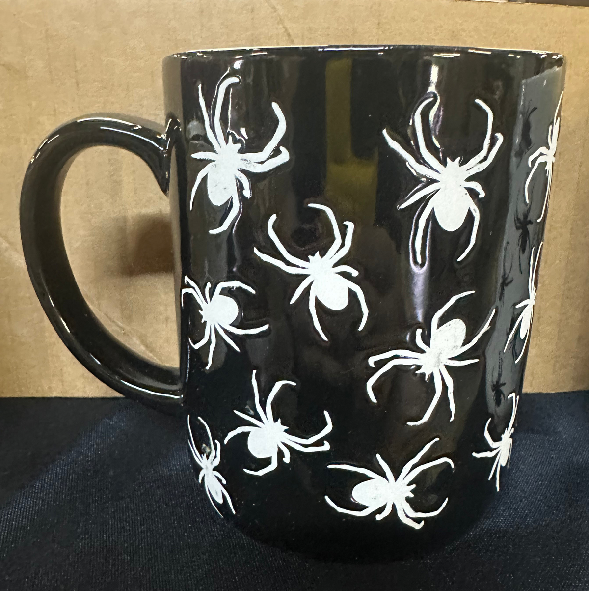 Large Spider mug, cup 4.75” Halloween, spooky, black or white