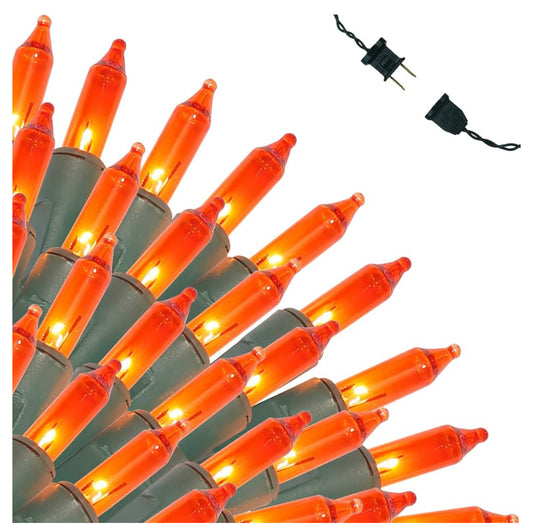 Orange LED string light 100 count T5 32.4 feet connect up to 13 sets