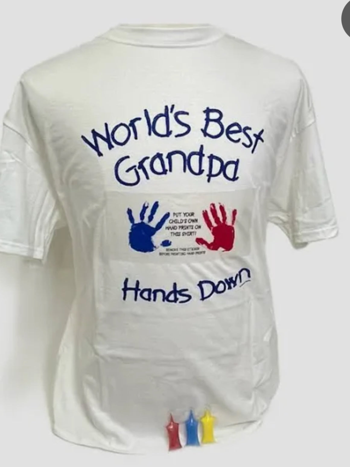 Worlds Best Dad Grandpa T Shirt w: Handprint Paint Kit. Create Personalized Gift with Child Handprints. Father's Day, Birthday or other Special Occasion - additional view