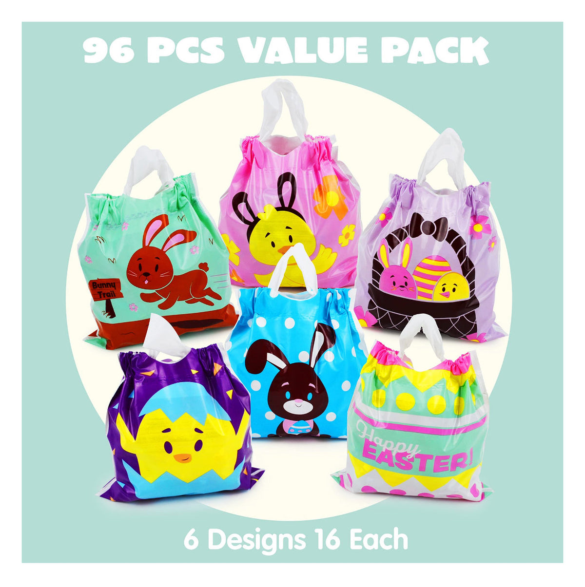 Drawstring, goodie bags, Easter, 96 pieces - additional view