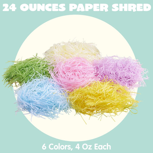 Colorful paper grass, basket, Easter, baby shower
