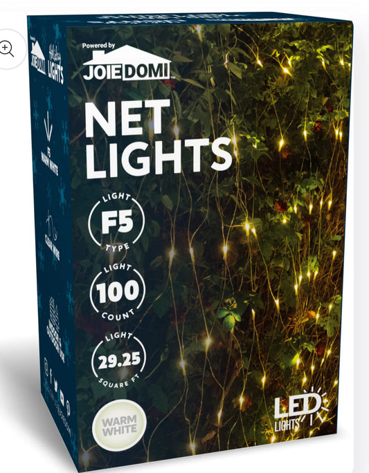 100ct Christmas Net / Mesh Lights Warm White 4.5’x6.5’