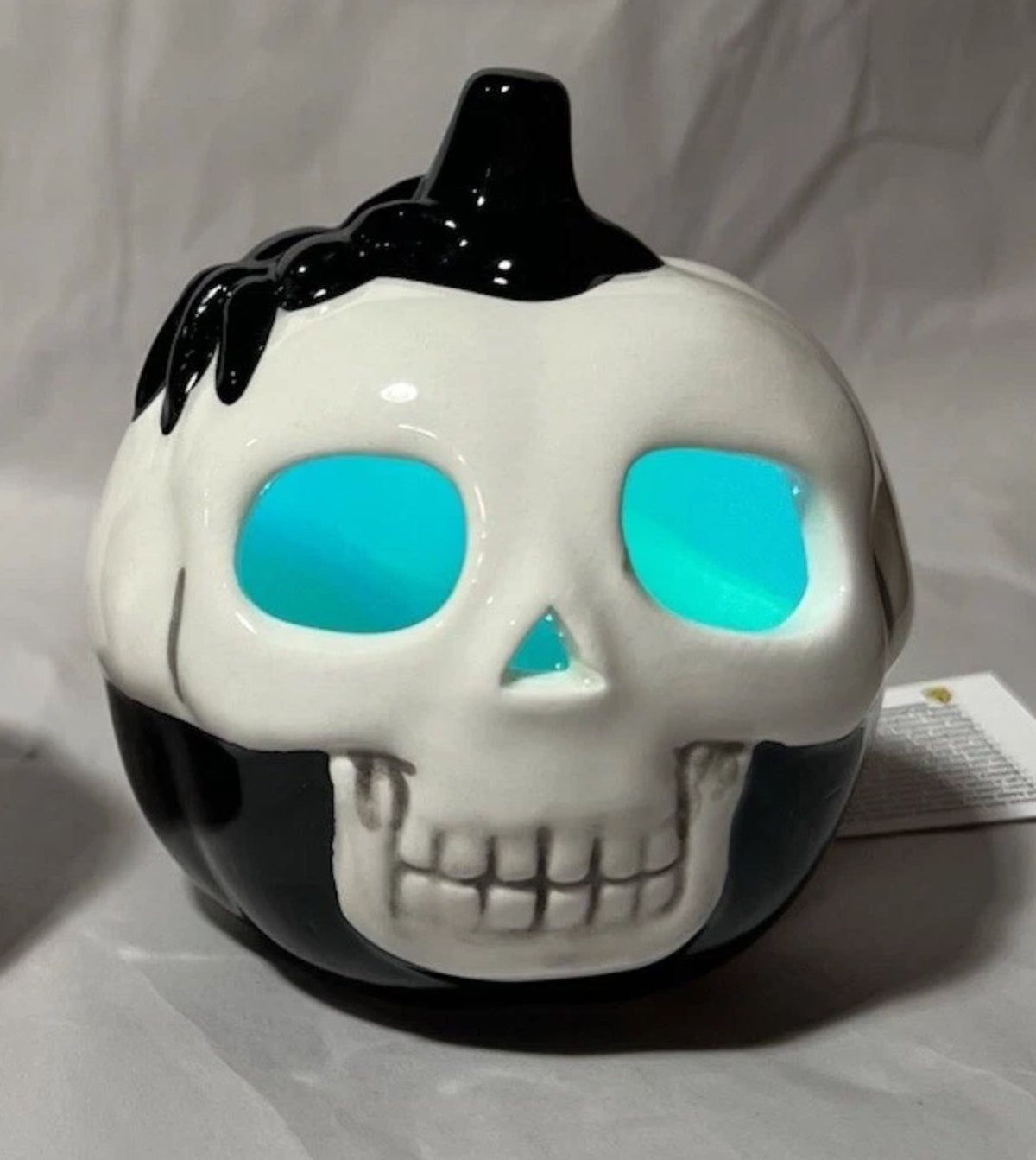 Ceramic LED mummy pumpkin or skull with spider, pair or each - additional view