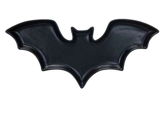 Stoneware bat shaped dish, plate, 12”x5”
