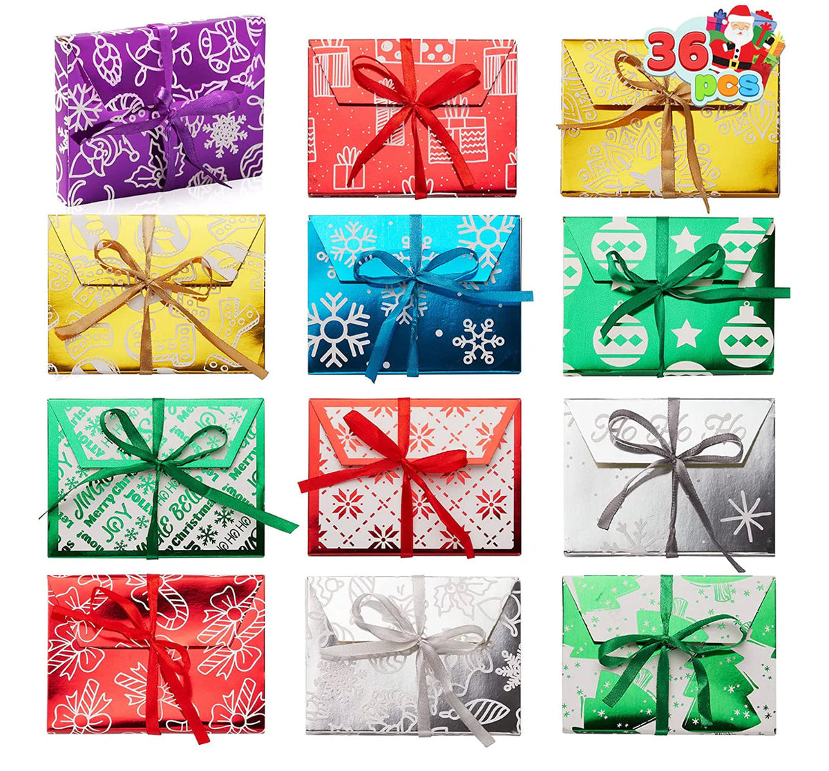 Christmas Gift Foil Wrapped Envelope Card Boxes - additional view