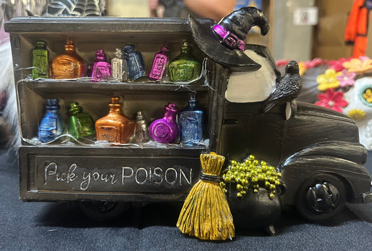 Pick your poison potions vendor truck light up LEDs multi color 9”x6”