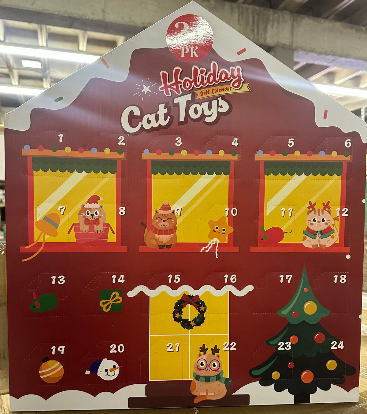 Cat toy holiday advent calendar, 24 pack