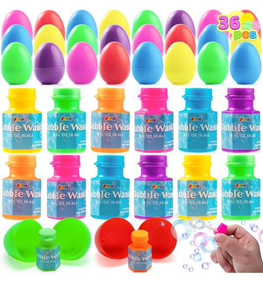 Pre-filled Easter eggs with bubble wand 36 pieces