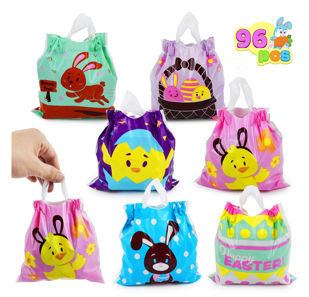 Drawstring, goodie bags, Easter, 96 pieces