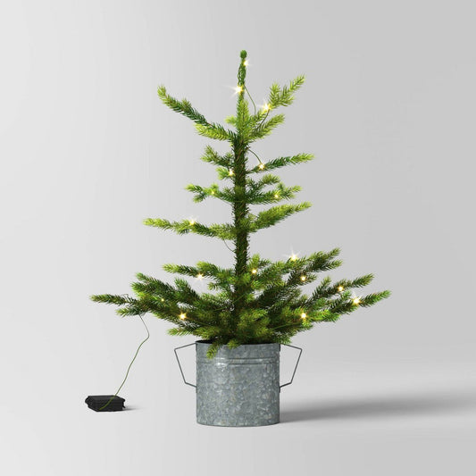30" Pre-lit LED Dewdrop Indexed Balsam Fir Potted Mini Artificial Christmas Tree Warm White Lights - Wondershop™