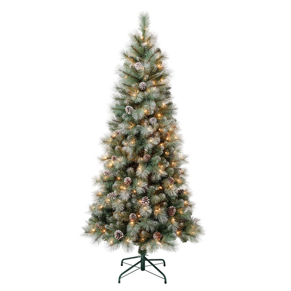 National Tree Company First Traditions 6' Pre-Lit Perry Pine Hinged Artificial Christmas Tree Clear Lights - additional view