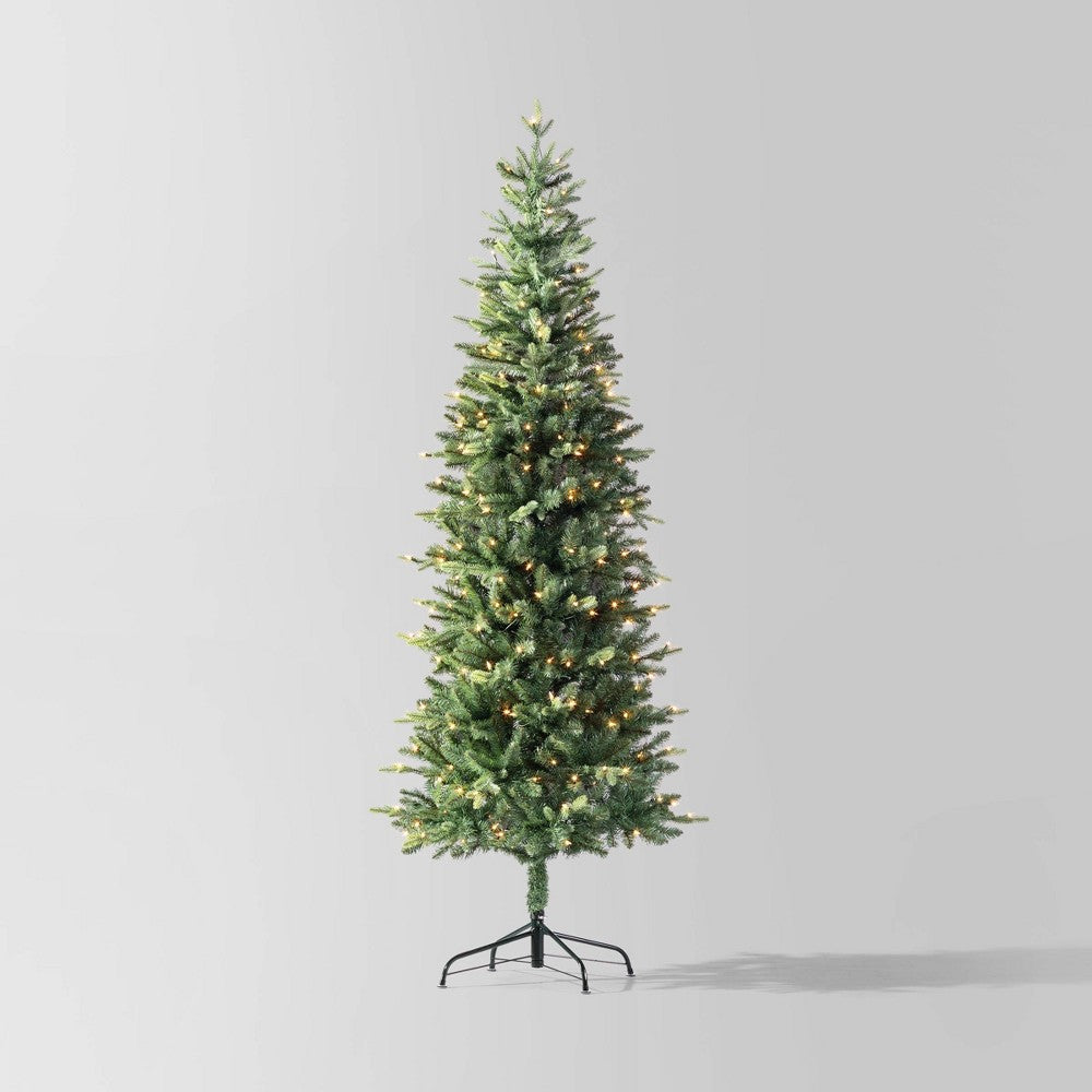 7' Pre-Lit Slim Balsam Fir Artificial Christmas Tree Clear Lights - Wondershop™