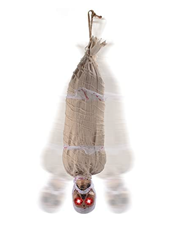 35in Animated Light Up Hanging Halloween Cocoon Corpse - additional view