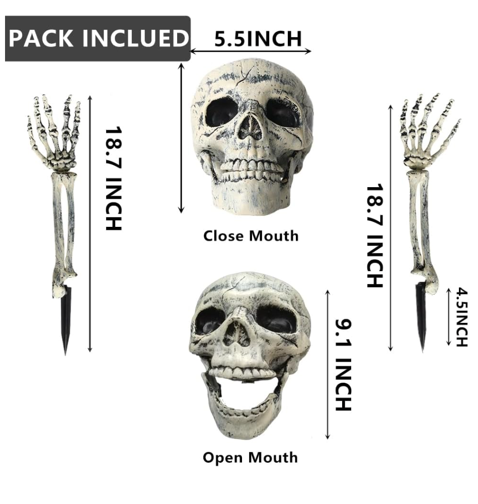 Realistic Skeleton Halloween Yard Stake Decorations - additional view