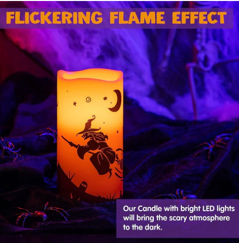 Halloween Flameless Candles, 4 Pcs decoration - additional view
