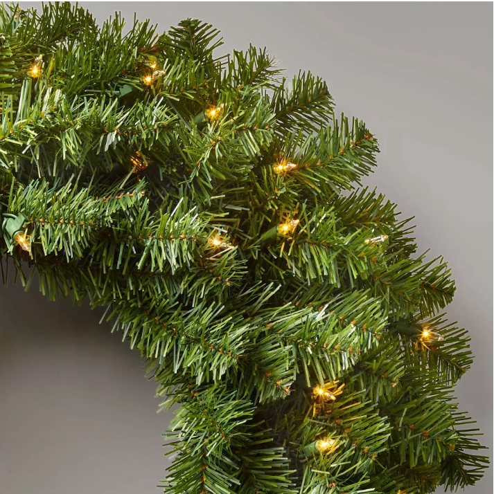 28in Pre-lit Artificial Christmas Wreath Clear Lights - Wondershop™ - additional view