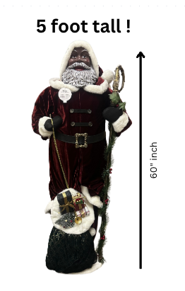 Black Santa Claus 60” 5ft signature collection African American CVS Merry Bright - additional view